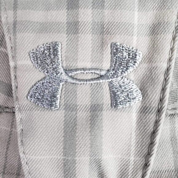 Under Armour UA Shorts Men's Size 40 Gray Plaid Chino Golf Performance Stretch - Picture 8 of 12
